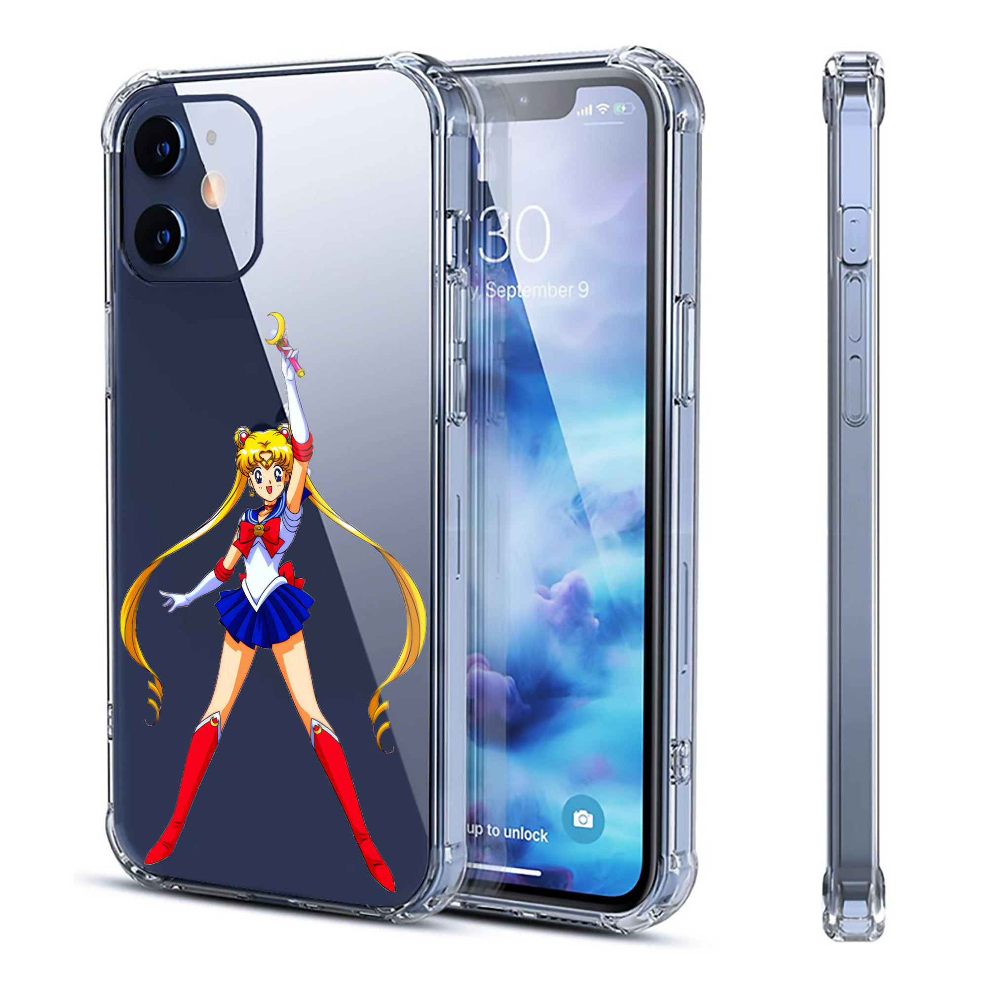 （画像用） 美少女戦士セーラームーン 月野 うさぎ つきの うさぎ Sailor Moon Tsukino Usagi 【iPhone 12シリーズ対応】透明スマホケース（クリアソフトケース）